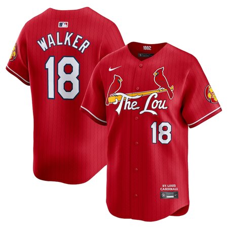 Men's St. Louis Cardinals #18 Jordan Walker Red 2024 City Connect Limited Player Jersey